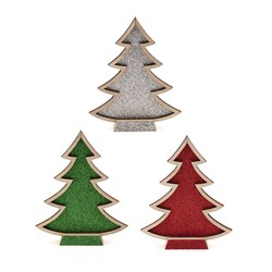 Decoration Sign Standing Xmas 3 Asst Cols 13.8x17.2cm