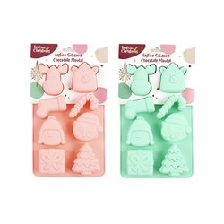 Xmas Silicone Mould Chocolate 19x12cm 2 Asst Cols
