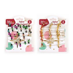 Garland Xmas Mini 2m 2 Asst Cols