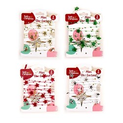 Garland Xmas Mini 2m Stars 4 Asst Cols