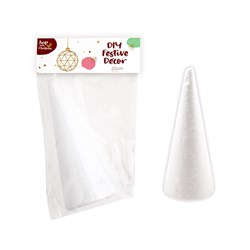 Decoration Xmas Foam Cone DIY Colour 20cm 1pk