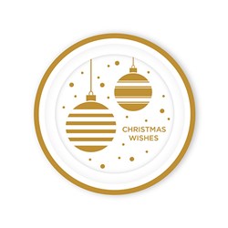 Paper Plate 180mm Xmas Gold Foil 10pk P6.7 FSC Mix 70%