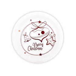 Paper Plate 230mm Xmas Gold Foil 10pk P6.7 FSC Mix 70%