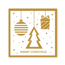 Paper Serviette Xmas Gold Foil 15pk P6.3 FSC Mix 70%