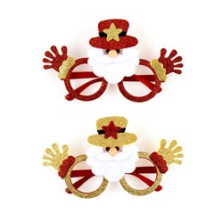 Glasses Glitter Novelty Xmas Santa 3 Asst