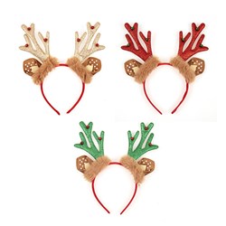 Headband Novelty Xmas Antler 3 Asst Cols