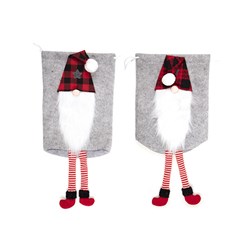 Gift Bag Xmas Stocking w 3D Santa 30x40cm 2 Asst Designs L