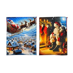 Santa Sack Xmas Fleece 50x70cm 2 Asst