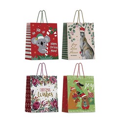 Gift Bag Xmas Australiana 157gsm XL w JHook 4 Asst