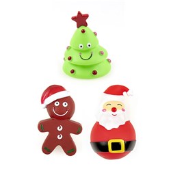 Dog Toy Xmas Squeaky 10cm 3 Asst Designs