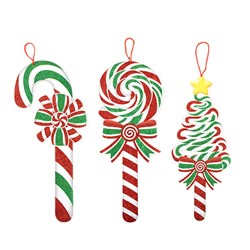 Decoration Xmas Hanging Sign Glitter Xmas 3 Asst 50cm
