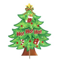 Decoration Sign Standing Glitter Xmas 35x42.5cm