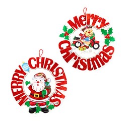 Decoration Xmas Hanging Sign Glitter Xmas Asstd 40x40cm