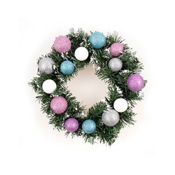 Wreath Decorated Xmas 30cm w Glitter Balls