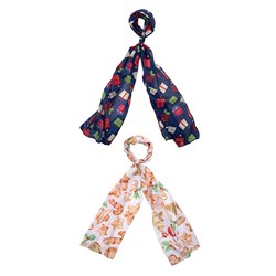 Scarf Novelty Xmas 152x28cm Asst