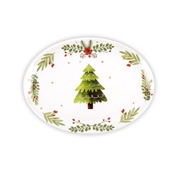 Melamine Plate Oval Xmas 30x22cm