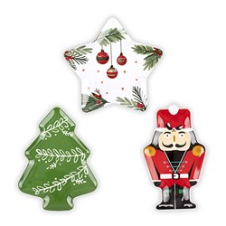 Melamine Plate Xmas Asst Star 26.5cm Tree 28cm Soldier