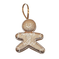 Decoration Xmas Ornaments Tree Gingerbread Copper 15x13x2cm