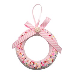 Decoration Xmas Ornaments Tree Wreath Pink 15x2cm