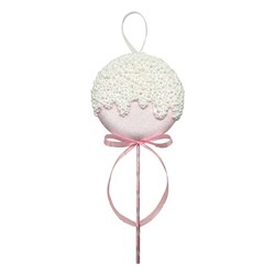 Decoration Xmas Ornaments Tree Candy Lollipop Pink/White 35cm