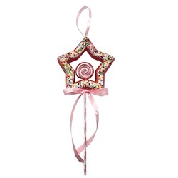 Decoration Xmas Ornaments Tree Candy Lollipop Star Pink 30cm