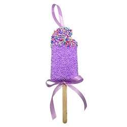Decoration Xmas Ornaments Tree Ice Cream Block Purple 22cm