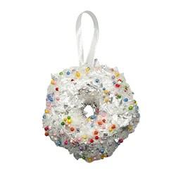 Decoration Xmas Ornaments Tree Donut White 10x4cm