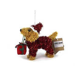 Decoration Xmas Table Tinsel 3D Dog 16cm