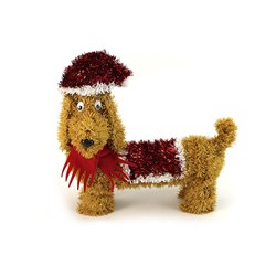 Decoration Xmas Table Tinsel 3D Dog 22cm