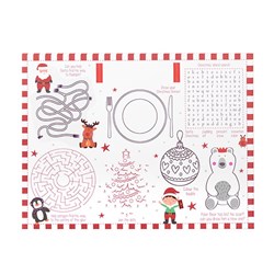 Xmas Placemat Paper DIY Colouring 6pk 39.5x30cm