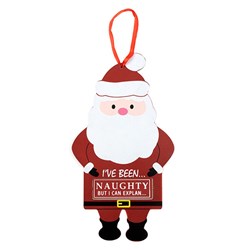 Decoration Xmas Hanging Sign Naughty/Nice 13x20cm