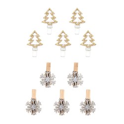 Xmas Pegs Mini Wooden 5pk 3 Asst