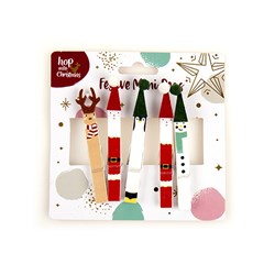Xmas Pegs Mini Wooden 2 Asst