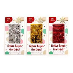 Tinsel Xmas Garland 27.2x182cm