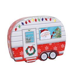 Gift Box Xmas Metal Santa Trailer 195x55x148mm