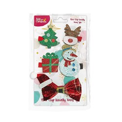 Hair Clip Novelty Xmas 5pk