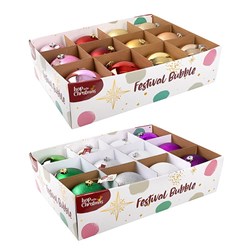 Decoration Xmas Bauble Large 15cm Asstd Cols