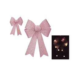 Bow Xmas w Warm White 8 LED Lights BO Rose Gold