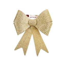 Tinsel Xmas Bow 39x49x13cm Champagne Col