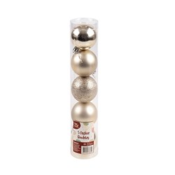Decoration Xmas Bauble 5pk 6cm Champagne