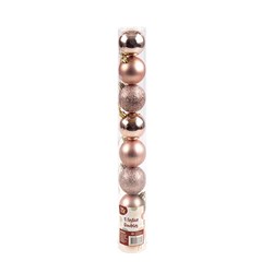 Decoration Xmas Bauble 8pk 5cm Rose Gold