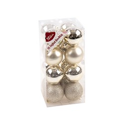 Decoration Xmas Bauble 16pk 5cm Champagne