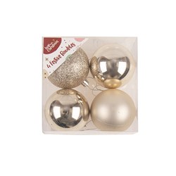 Decoration Xmas Bauble 4pk 7cm Champagne