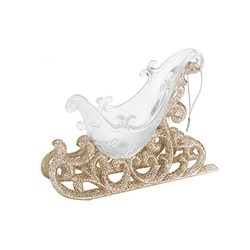 Decoration Xmas Ornaments Sleigh 14.5x10cm Champagne