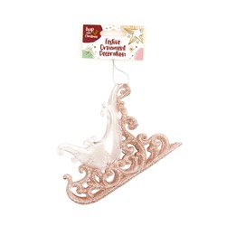Decoration Xmas Ornaments Sleigh 14.5x10cm Rose Gold