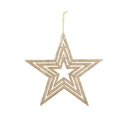 Decoration Xmas Ornaments Star 31x31cm Champagne