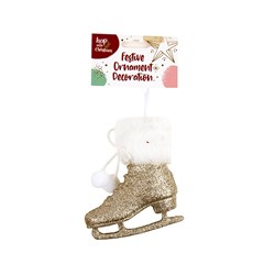 Decoration Xmas Ornaments Ice Skate 1pk Champagne