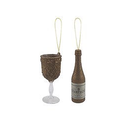 Decoration Xmas Ornaments Asst Design Champagne