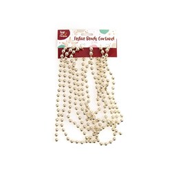 Garland Xmas w Beads 2.7m Champagne