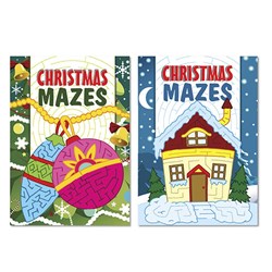 Book Colouring Mazes Xmas A4 32pg